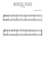 Téléchargez l'arrangement pour piano de la partition de Morning prayer en PDF